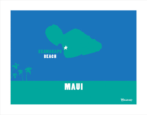 MAUI ~ KEAWAKAPU BEACH ~ MAUI ISLAND ~ PRINT ~ 11x14