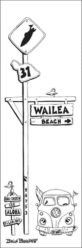 WAILEA ~ TOWN SIGN ~ 8x24