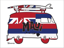 Load image into Gallery viewer, MAUI ~ HAWAII FLAG ~ SURF BUS ~ BLUES SURF SOUL ~ LAHAINA