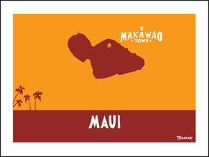 MAKAWAO TOWN ~ MAUI ISLAND ~ 16x20