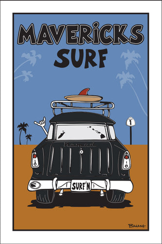 MAVERICKS ~ SURF NOMAD TAIL ~ SAND LINES ~ 12x18