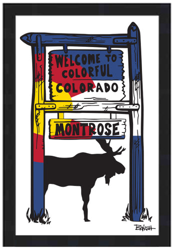 MONTROSE ~ WELCOME SIGN ~ CO LOGO ~ MOOSE ~ 12x18