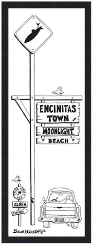 MOONLIGHT BEACH ~ ENCINITAS TOWN ~ 8x24