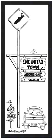 MOONLIGHT BEACH ~ ENCINITAS TOWN ~ 8x24