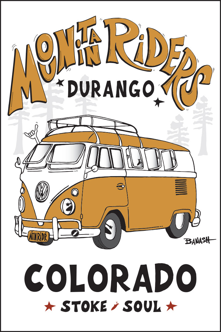 DURANGO ~ MOUNTAIN RIDERS ~ CALIF STYLE BUS ~ 12x18