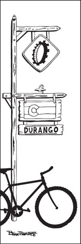 DURANGO ~ MTN BIKE ~ TOWN SIGN POST ~ MTN BIKE XING ~ 8x24