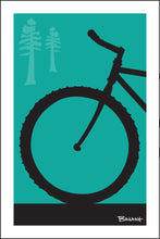 Load image into Gallery viewer, MOUNTAIN BIKE ~ FRONT END ~ PINES ~ SEAFOAM ~ 12x18
