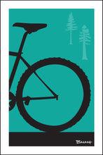 Load image into Gallery viewer, MOUNTAIN BIKE ~ TAIL ~ PINES ~ SEAFOAM ~ 12x18