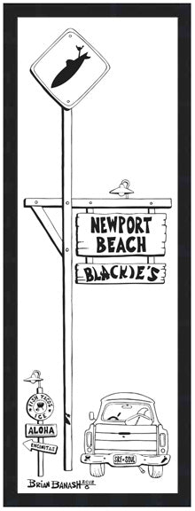 NEWPORT BEACH ~ BLACKIES ~ 8x24