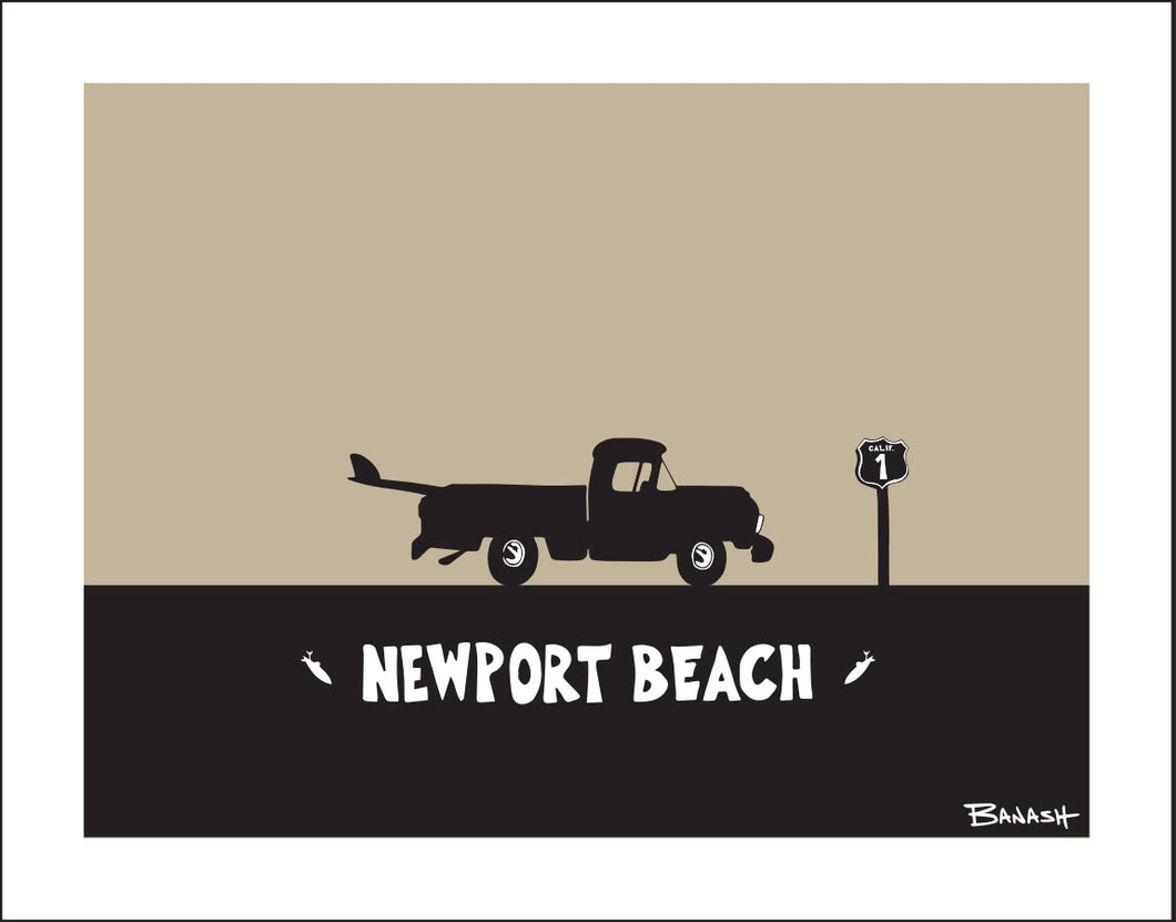 NEWPORT BEACH ~ SURF PICKUP ~ 16x20