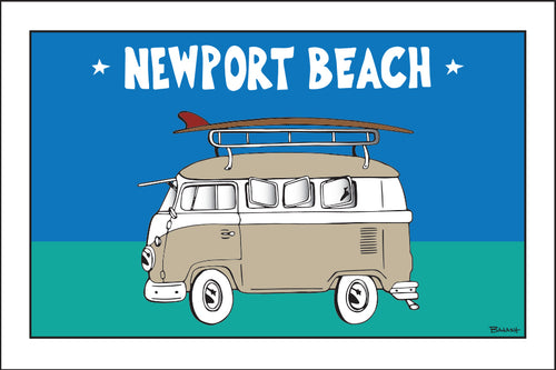 NEWPORT BEACH ~ SURF BUS ~ 12x18
