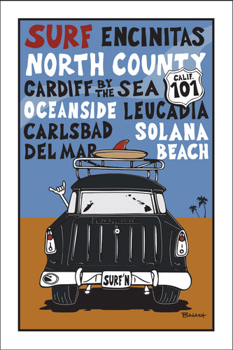 NORTH COUNTY ~ SAN DIEGO ~ SURF NOMAD ~ SURF BREAKS ~ SAND LINES ~ 12x18