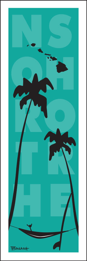 NORTH SHORE ~ LARGE VERTICAL ~ HAMMOCK ~ SHAKA ~ SURFBOARD ~ 8x24