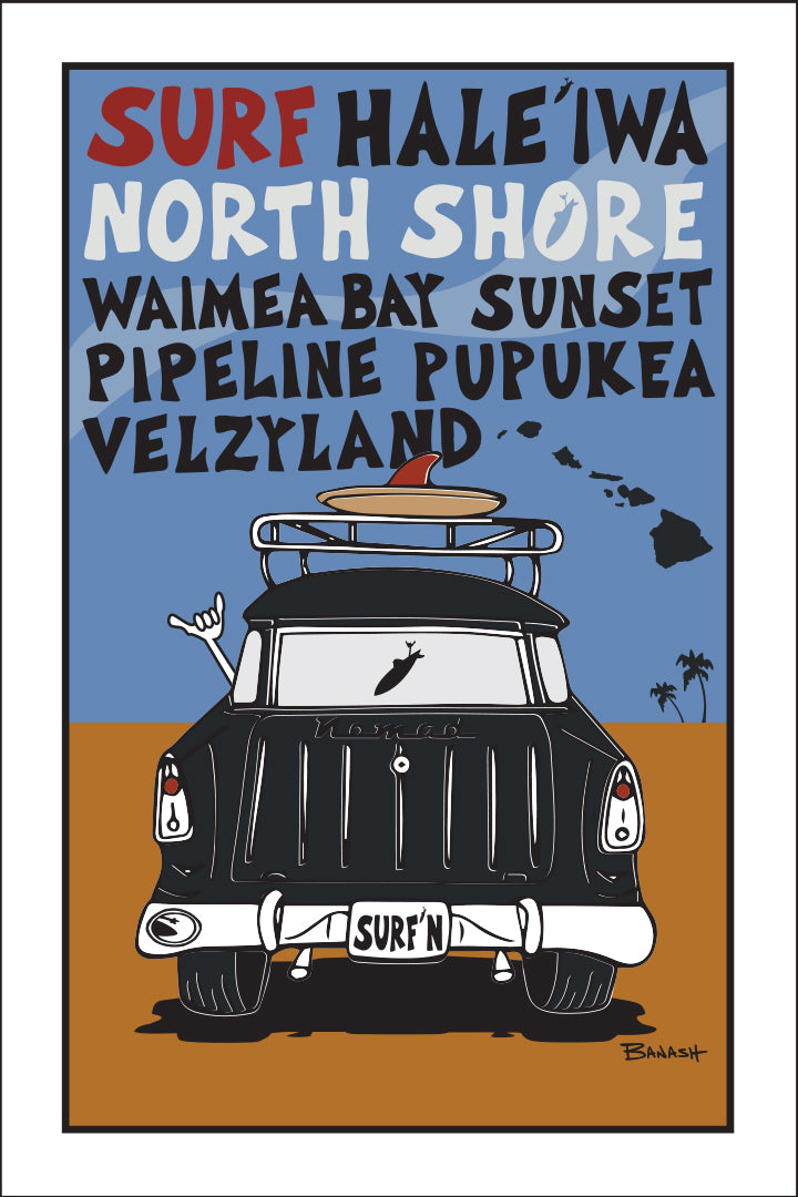 NORTH SHORE ~ SURF NOMAD ~ SURF BREAKS ~ SAND LINES ~ 12x18
