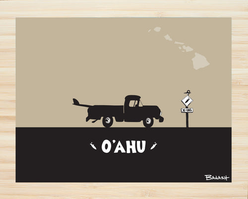 OAHU ~ CATCH A SURF ~ PICKUP ~ BLACK N TAN ~ BAMBOO
