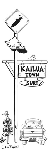KAILUA ~ OAHU ~ TOWN ~ SURF XING ~ 8x24