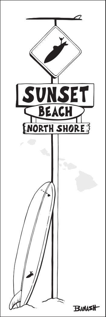 SUNSET BEACH ~ LONGBOARD ~ SURF XING ~ 8x24