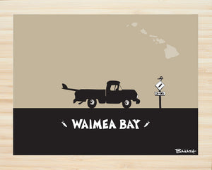 WAIMEA BAY ~ SURF PICKUP ~ 16x20