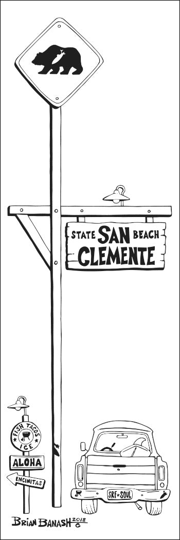 SAN CLEMENTE STATE BEACH ~ SURF XING ~ 8x24