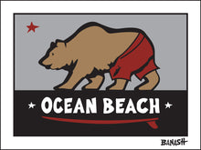 Load image into Gallery viewer, OCEAN BEACH ~ SURF BEAR ~ 16x20