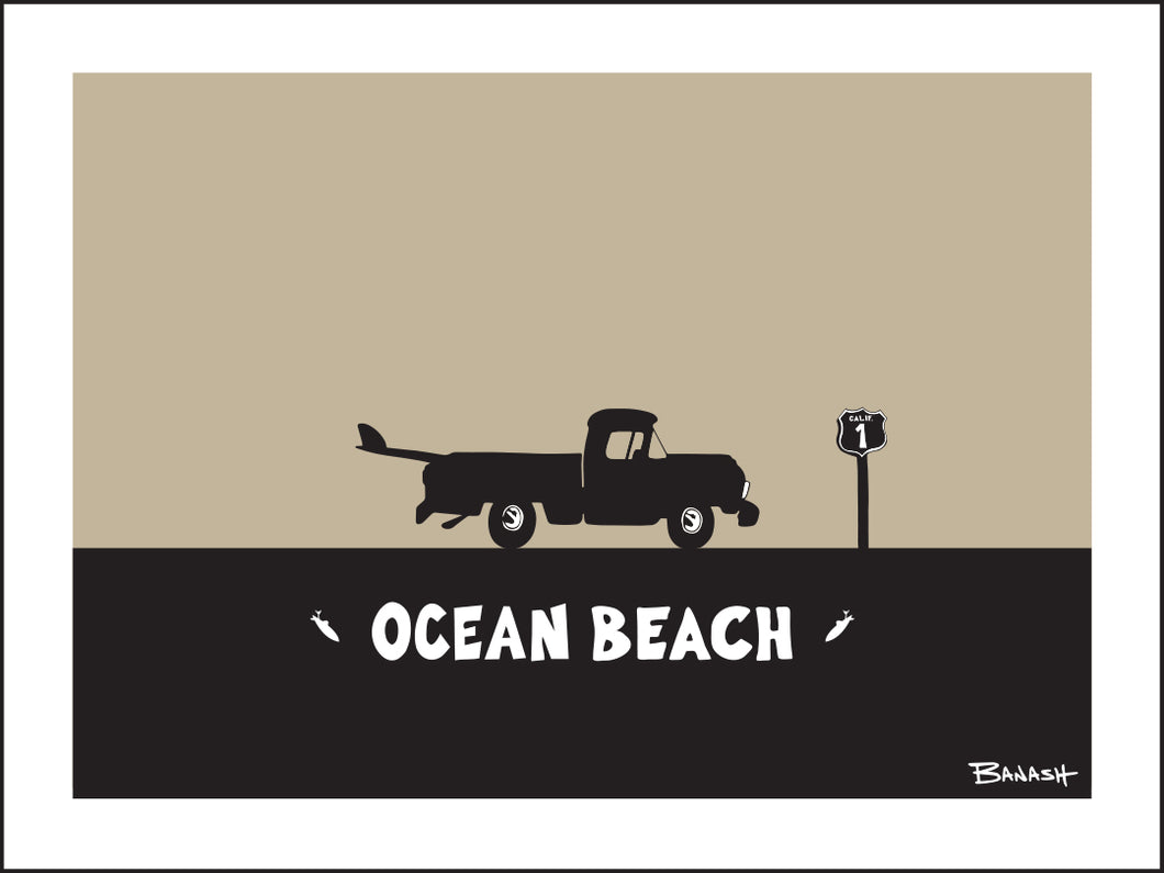 OCEAN BEACH ~ SURF PICKUP ~ 16x20
