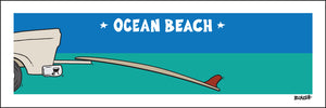 OCEAN BEACH ~ TAILGATE SURFBOARD ~ 8x24
