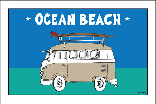 OCEAN BEACH ~ SURF BUS ~ 12x18