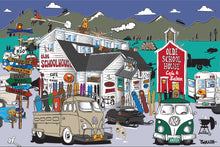 Load image into Gallery viewer, THE OLDE SCHOOLHOUSE ~ WINTER SKI DAYZ ~ DURANGO ~ HWY 550 ~ 12x18