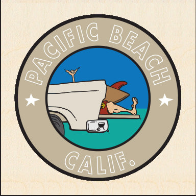 PACIFIC BEACH ~ CALIF. ~ TAILGATE SURF GREM ~ 6x6