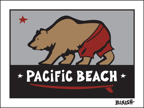 PACIFIC BEACH ~ SURF BEAR ~ 16x20