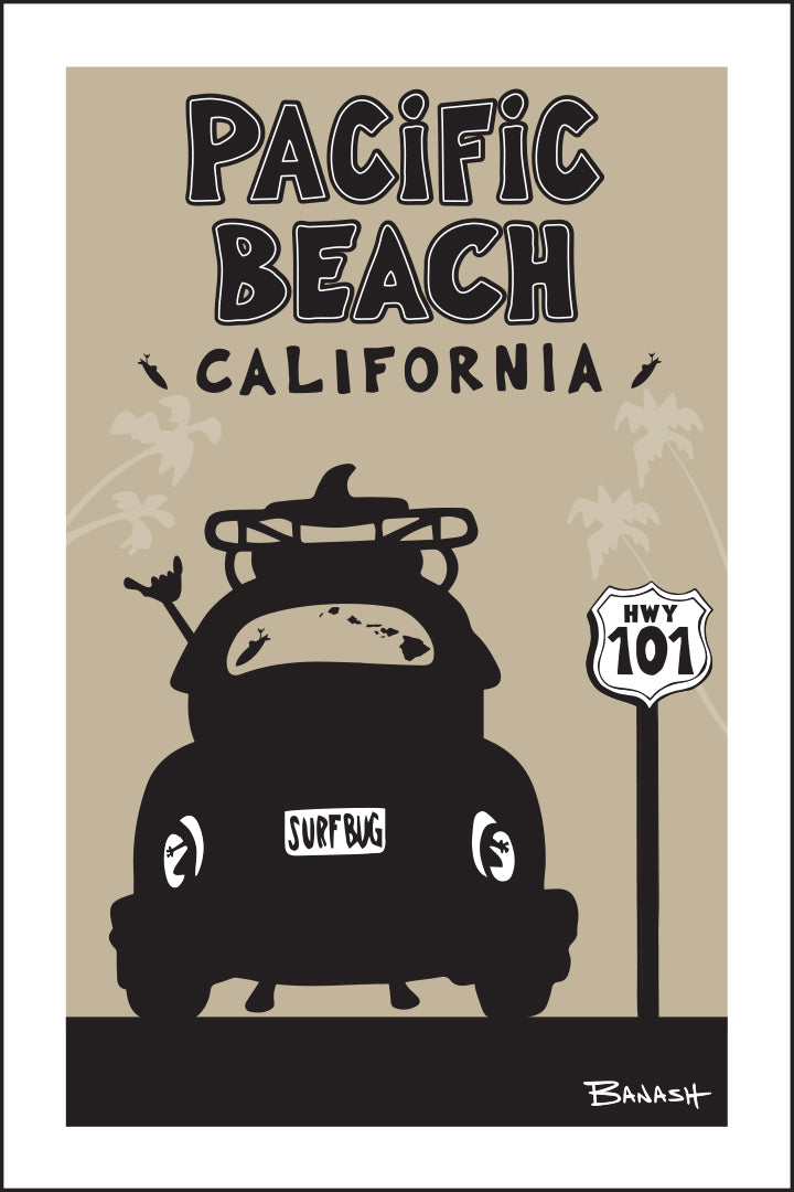 PACIFIC BEACH ~ SURF BUG TAIL ~ 12x18