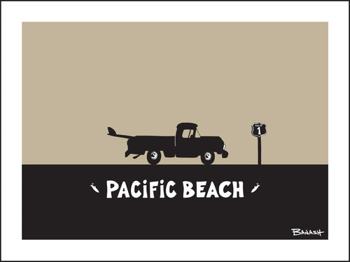 PACIFIC BEACH ~ SURF PICKUP ~ 16x20