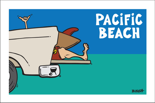 PACIFIC BEACH ~ TAILGATE SURF GREM ~ 12x18
