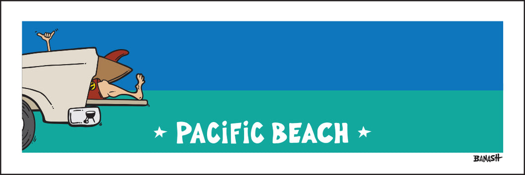 PACIFIC BEACH ~ TAILGATE SURF GREM ~ 8x24