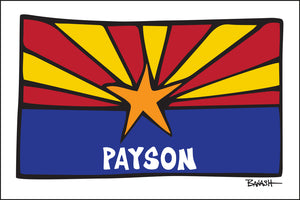 PAYSON ~ SUNRISE ~ ARIZONA FLAG ~ LOOSE ~ 12x18