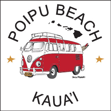 POIPU BEACH ~ KAUAI ~ SURF BUS ~ 6x6