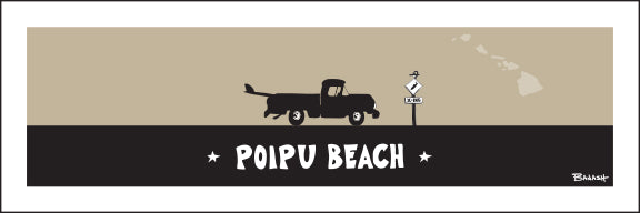 POIPU BEACH ~ SURF PICKUP ~ 8x24