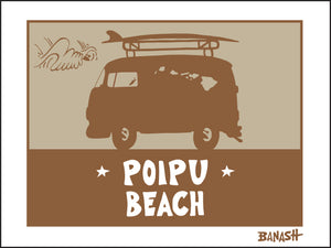 POIPU BEACH ~ SURF BUS ~ 16x20