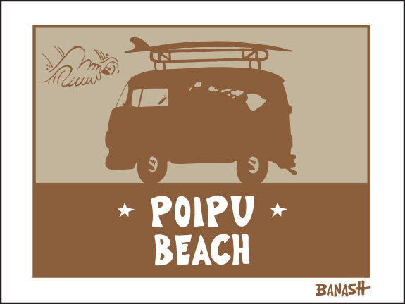 POIPU BEACH ~ SURF BUS ~ 16x20