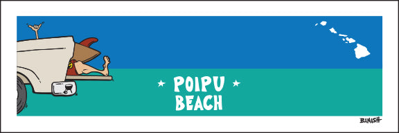 POIPU BEACH ~ TAILGATE SURF GREM ~ 8x24