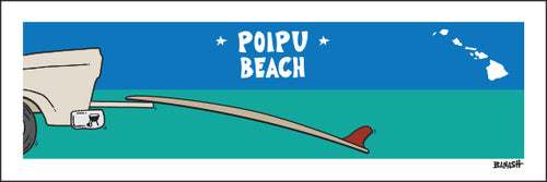 POIPU BEACH ~ TAILGATE SURFBOARD ~ 8x24