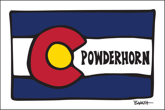 POWDERHORN ~ COLORADO FLAG ~ LOOSE ~ 12x18