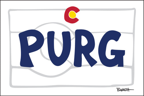 PURGATORY ~ PURG ~ COLORADO LOOSE FLAG ~ GHOST ~ 12x18