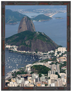 BRAZIL ~ RIO DE JANEIRO ~ SUGAR LOAF ~ BAMBOO FRAMED PRINT ~ 11x14