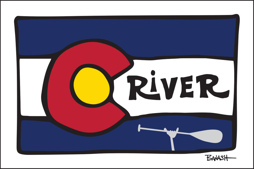 RIVER ~ COLORADO FLAG ~ LOOSE ~ 12x18