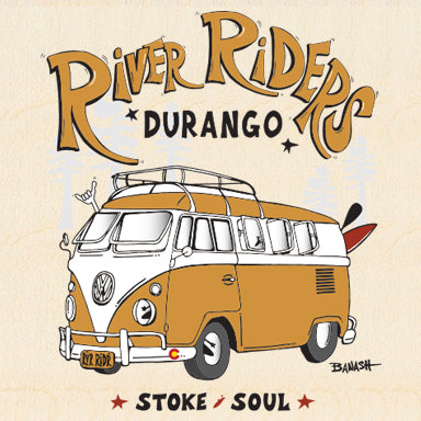 DURANGO ~ RIVER RIDERS ~ BIRCH WOOD PRINT ~ 6x6