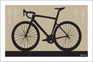 ROAD BIKE ~ BLACK N TAN ~ 12x18