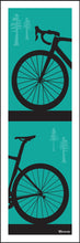 Load image into Gallery viewer, ROAD BIKE FRONT END TAIL STACKED ~ PINES ~ SEAFOAM ~ 8x24