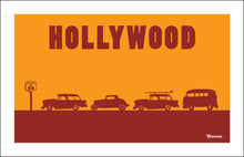 Load image into Gallery viewer, ROUTE 66 ~ HOLLYWOOD ~ HOT RODS ~ 12x18