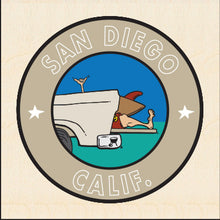 Load image into Gallery viewer, SAN DIEGO ~ TAILGATE GREM ~ BIRCH WOOD PRINT ~ 6x6